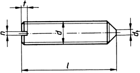 DIN 553 - stavěcí šroub s drážkou a hrotem