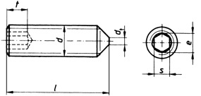 DIN 914 - stavěcí šroub na inbus klíč s hrotem