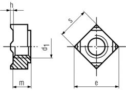 DIN 928 - čtyřhranné matice přivařovací